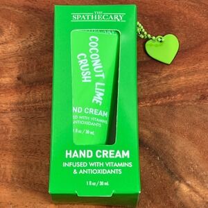 The Spathecary Coconut‎ Lime Crush Hand Cream 1 fl oz DT08782 Green Heart Charm